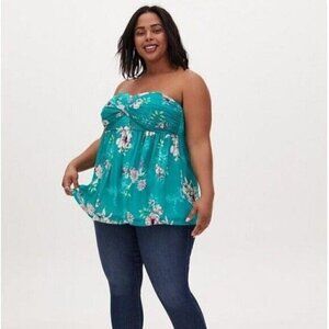 Torrid Mesh Strapless Twisted Babydoll Tunic Top Size 5X